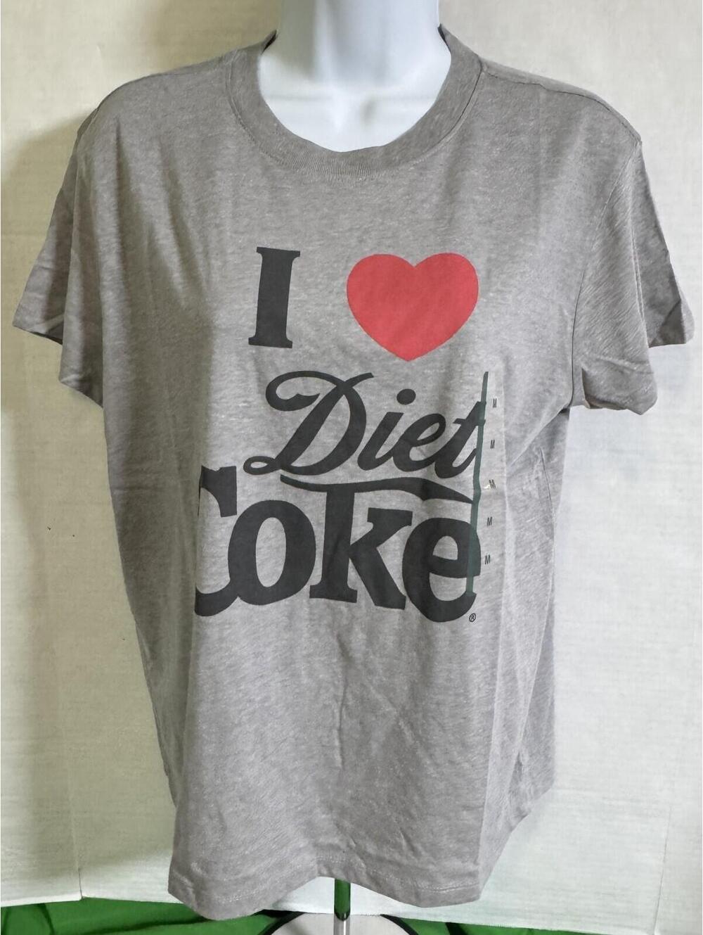 Coca Cola Gray I Love Diet Coke Graphic T Shirt Women's Medium NEW NWT